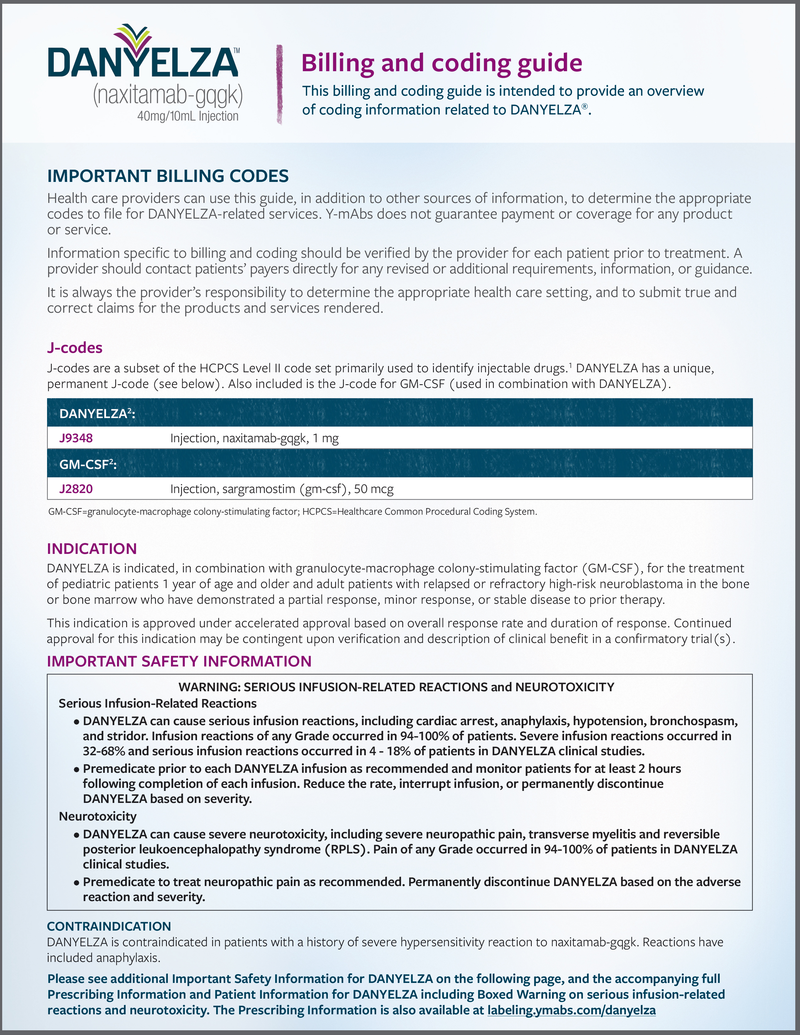 Download the DANYELZA Billing and Coding Reference Guide